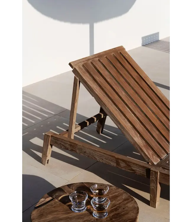 GOMMAIRE Outdoor Meubels | Organic Living Sunny Bed Copenhague | Teak Natural Grey