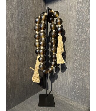 NU PUUR & GROEN Glass necklace on stand - Round bead