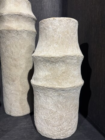 NU PUUR & GROEN Jarrones de algodón maché marrón - Juego de 3 NU PUUR & GROEN Jarrones de algodón maché marrón - Juego de 3