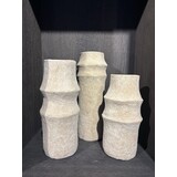 NU PUUR & GROEN Bomulls-maché-vaser brune - Sett med 3