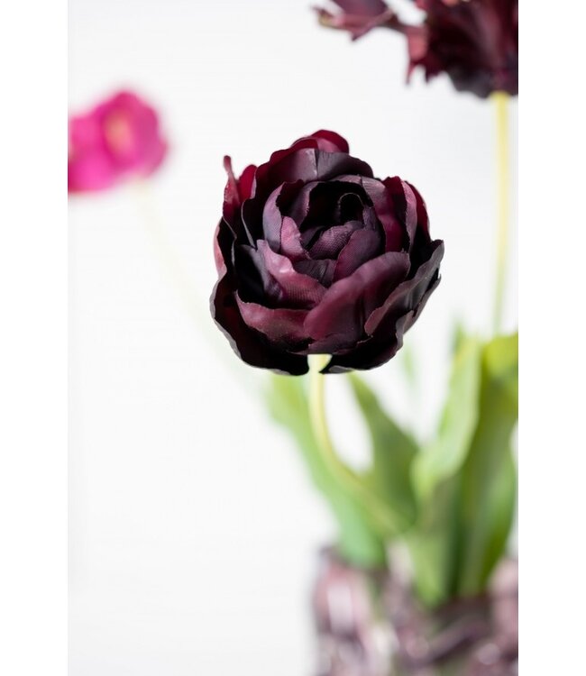 SILK-KA Tulip Stem Bordeaux RT | 82 cm