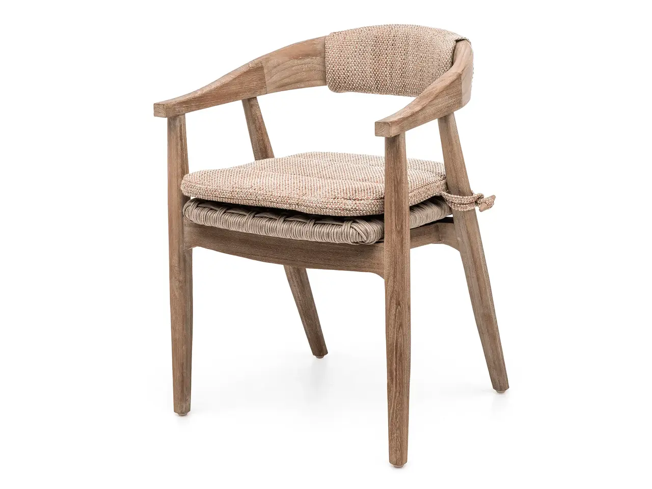 GOMMAIRE Outdoor | Organic Living Sillón Faye con asiento de mimbre | Teca gris natural