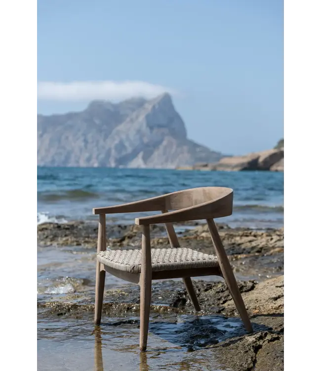 GOMMAIRE Outdoor Meubels | Organic Living Sillón Faye de mimbre | Teca gris natural