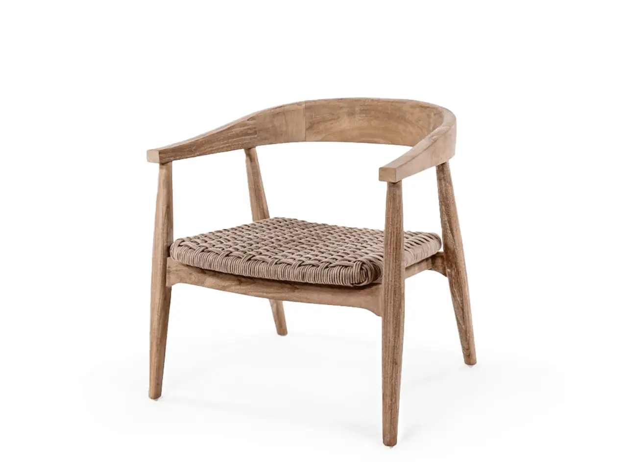 GOMMAIRE Outdoor | Organic Living Poltrona Faye con seduta in vimini | Teak grigio naturale