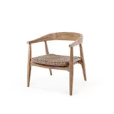 GOMMAIRE Outdoor Meubels | Organic Living Easy Chair Faye Wicker Seat | Teak Natural Grey