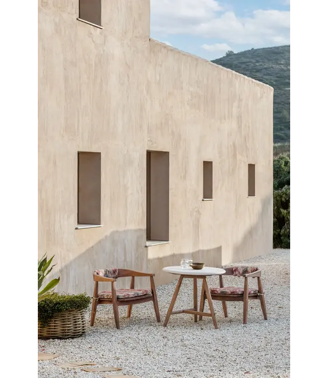 GOMMAIRE Outdoor Meubels | Organic Living Easy Chair Faye | Teak Woodstain Emas Brown