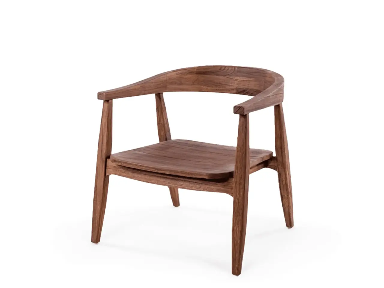 GOMMAIRE Outdoor | Organic Living Easy Chair Faye | Teak Woodstain Emas Brown