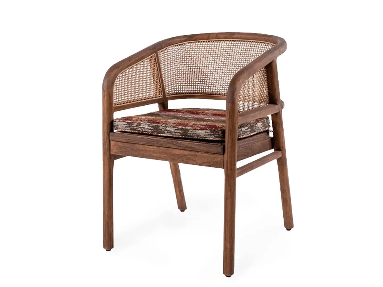 GOMMAIRE Outdoor | Organic Living Sessel Imen | Teakholz, gebeizt in Emas Brown / PE-Geflechtmischung
