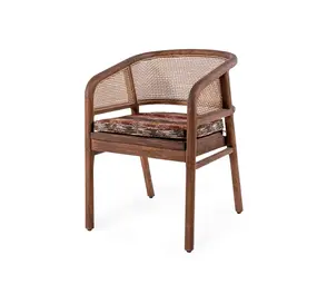 GOMMAIRE Outdoor Meubels | Organic Living Fauteuil Imen | Teinture bois de teck Emas Brown / Mélange de résine tressée PE
