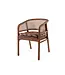 GOMMAIRE Outdoor Meubels | Organic Living Sillón Imen | Madera de teca teñida en marrón Emas / Mezcla de mimbre PE