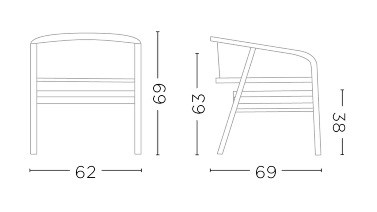 GOMMAIRE - Organic Living - Design Furniture  Lenestol Imen | Teakbeis Emas Brun / PE-fletningsblanding