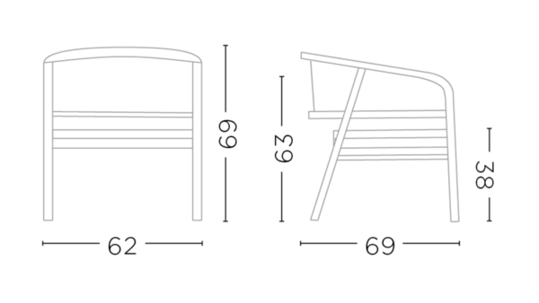 GOMMAIRE - Organic Living - Design Furniture  Lenestol Imen | Teakbeis Emas Brun / PE-fletningsblanding