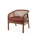 GOMMAIRE Outdoor | Organic Living Fauteuil Imen | Teinture bois de teck Emas Brown / Mélange de résine tressée PE