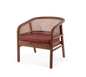 GOMMAIRE - Organic Living - Design Furniture  Sillón Imen | Teca teñida en marrón Emas / Mezcla de mimbre PE