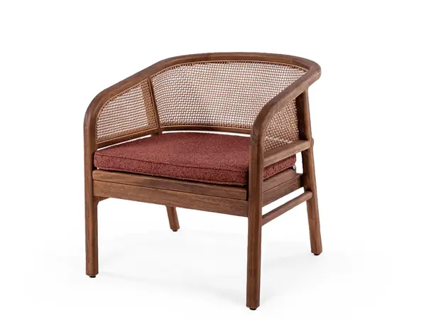 GOMMAIRE Outdoor Meubels | Organic Living Poltrona Imen | Legno di teak con finitura marrone Emas / Miscela di vimini PE