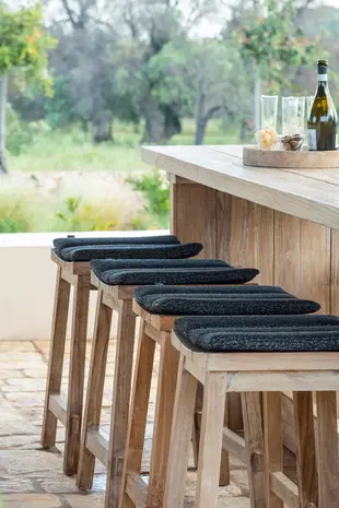 GOMMAIRE - Organic Living - Design Furniture  Bar Stool Alexi | Reclaimed Teak Natural Grey