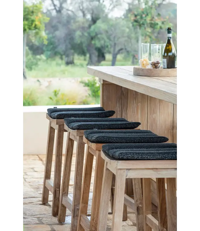 GOMMAIRE Outdoor Meubels | Organic Living Sgabello da bar Alexi | Teak riciclato grigio naturale
