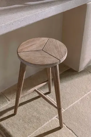 GOMMAIRE Outdoor | Organic Living Bar Stool Asti | Teak Natural Grey