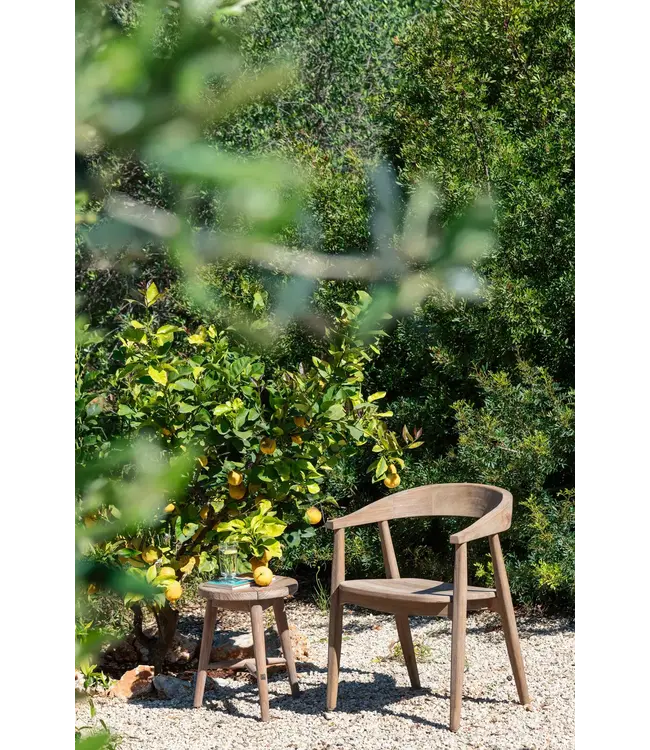 GOMMAIRE Outdoor Meubels | Organic Living Taburete Asti | Teca gris natural