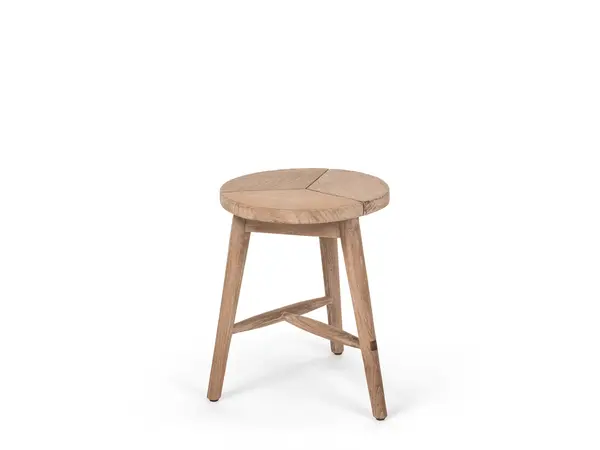 GOMMAIRE Outdoor | Organic Living Stool Asti | Teak Natural Grey
