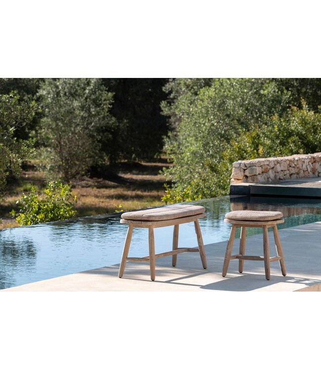 GOMMAIRE Outdoor Meubels | Organic Living Tabouret Faye | Teck gris naturel
