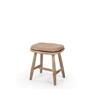 GOMMAIRE Outdoor Meubels | Organic Living Hocker Faye | Teakholz Naturgrau