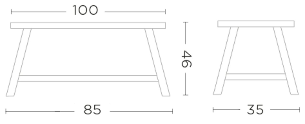 GOMMAIRE - Organic Living - Design Furniture  Banco Faye | Teca Gris Natural