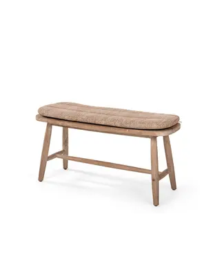 GOMMAIRE Outdoor Meubels | Organic Living Panca Faye | Teak Grigio Naturale