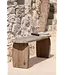 GOMMAIRE Outdoor Meubels | Organic Living Sitzbank Kiesel | Teakholz Naturgrau