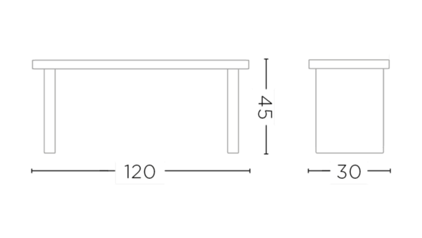GOMMAIRE - Organic Living - Design Furniture  Sitzbank Kiesel | Teakholz Naturgrau