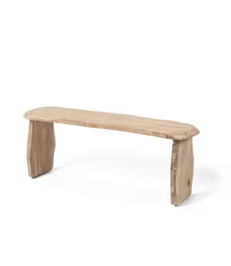 GOMMAIRE Outdoor Meubels | Organic Living Bench Pebble | Teak Natural Grey