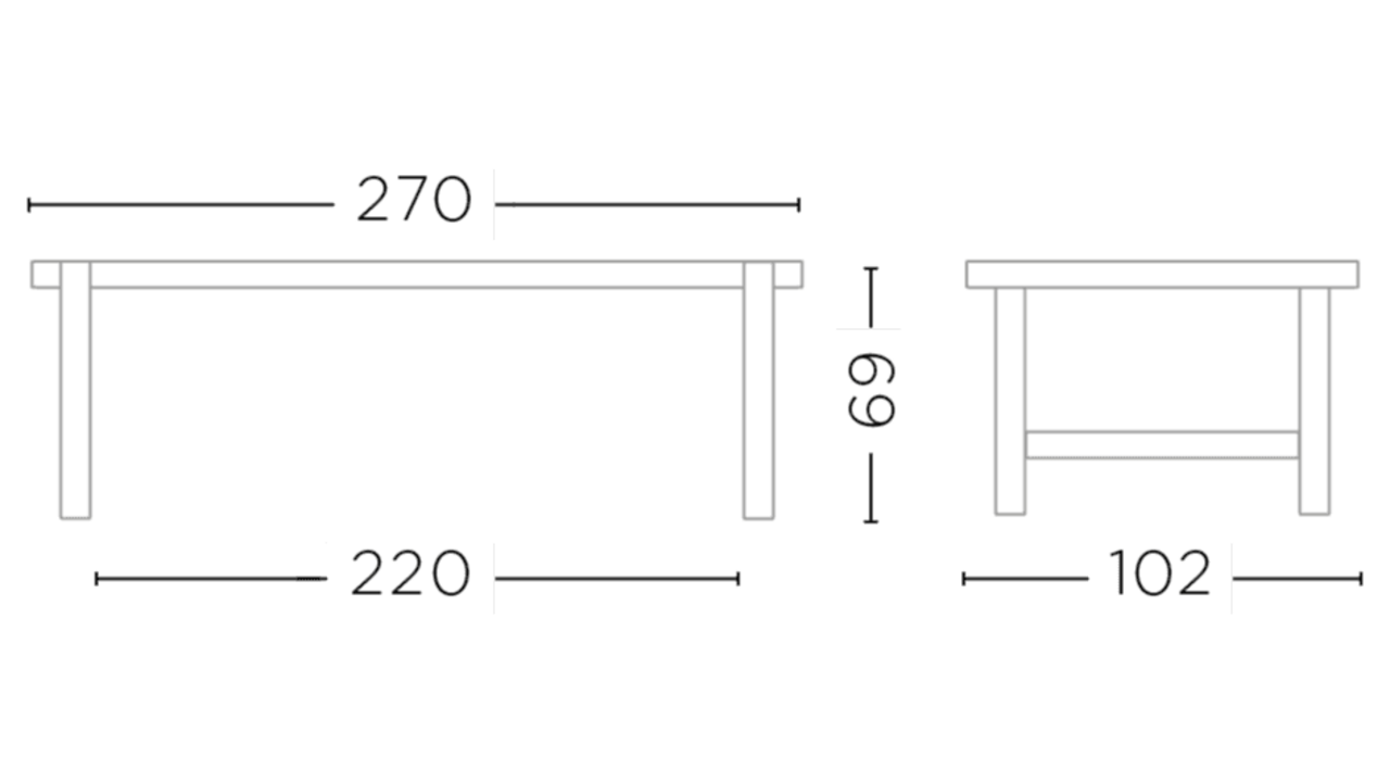 GOMMAIRE Outdoor | Organic Living Lavt spisebord Jacoba | Teak naturgrå