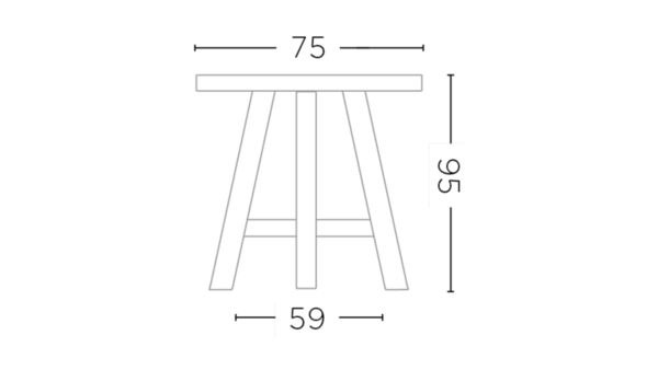 GOMMAIRE - Organic Living - Design Furniture  Runder Bartisch Faye | Teakholz Naturgrau