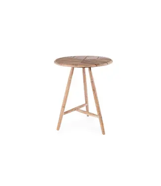 GOMMAIRE Outdoor Meubels | Organic Living Round Bar Table Faye | Teak Natural Grey