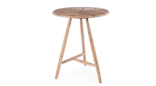 GOMMAIRE Outdoor | Organic Living Tavolo da bar rotondo Faye | Teak grigio naturale