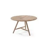 GOMMAIRE Outdoor Meubels | Organic Living Runder Tisch Faye | Teakholz Naturgrau