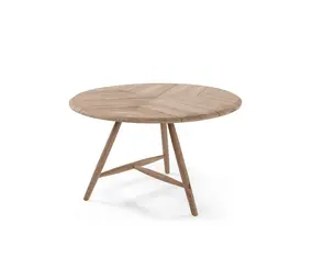 GOMMAIRE Outdoor | Organic Living Table ronde Faye | Teck gris naturel