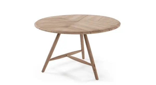 GOMMAIRE Outdoor | Organic Living Mesa redonda Faye | Teca gris natural