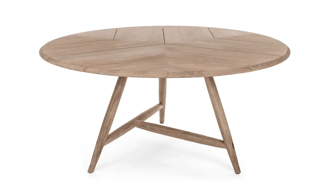 GOMMAIRE Outdoor | Organic Living Mesa redonda Faye XL | Teca gris natural