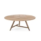 GOMMAIRE Outdoor Meubels | Organic Living Niedriger runder Esstisch Faye XL | Teak Naturgrau