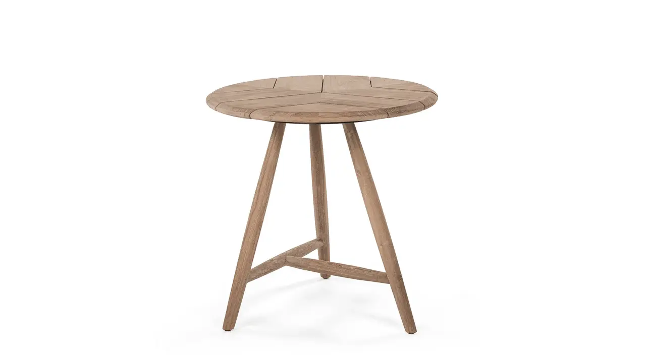 GOMMAIRE - Organic Living - Design Furniture Table ronde de bistro Faye | Teck gris naturel GOMMAIRE - Organic Living - Design Furniture Table ronde de bistro Faye | Teck gris naturel