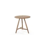 GOMMAIRE Outdoor | Organic Living Table ronde de bistro Faye | Teck gris naturel