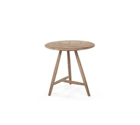 GOMMAIRE Outdoor Meubels | Organic Living Bistro-Rundtisch Faye | Teakholz Naturgrau