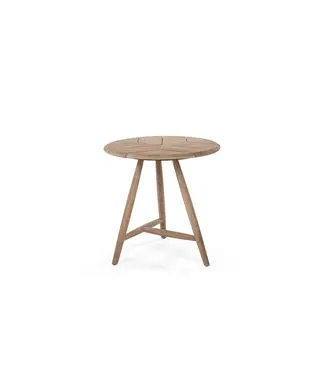 GOMMAIRE Outdoor Meubels | Organic Living Mesa redonda de bistró Faye | Teca gris natural