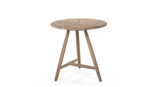 GOMMAIRE Outdoor | Organic Living Bistro Round Table Faye | Teak Natural Grey