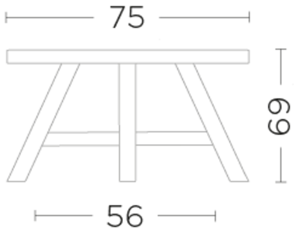 GOMMAIRE - Organic Living - Design Furniture  Lavt spisebord i bistrostil, rundt Faye | Teak naturgrå