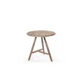 GOMMAIRE Outdoor | Organic Living Niedriger runder Bistrotisch Faye | Teak Naturgrau