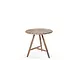GOMMAIRE Outdoor | Organic Living Niedriger runder Bistrotisch Faye | Teak Naturgrau