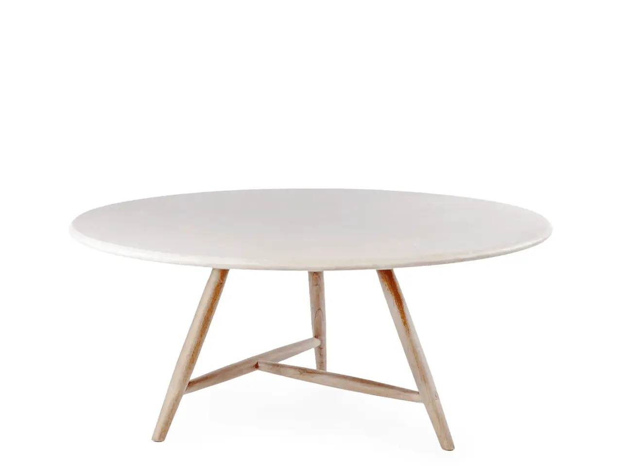 GOMMAIRE Outdoor | Organic Living Tavolo rotondo Faye XL | Teak grigio naturale / Piano in cemento