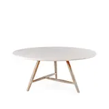 GOMMAIRE Outdoor Meubels | Organic Living Rundt bord Faye XL | Teak naturgrå / Betongplate